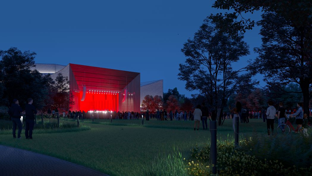 Belgrade Philharmonic Concert Hall copyright AL_A - Ext-Plaza Approach 2 - PGD Amanda Levete