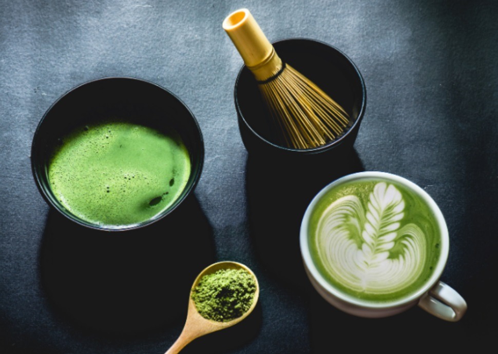 Matcha whisk and latte art David Veal
