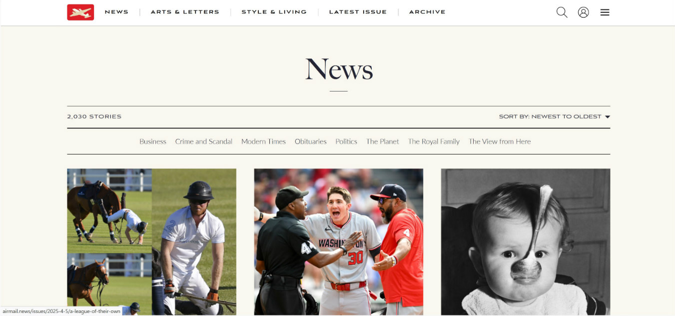 Airmail Front Page Graydon Carter: Airmail