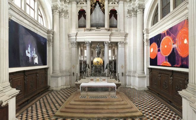 Panoramica_senza titolo-5a (photo Mauro Magliani) Luc Tuymans Musicians, 2025 and Heat, 2025 at the Basilica di San Giorgio Maggiore in Venice Photo Mauro Magliani