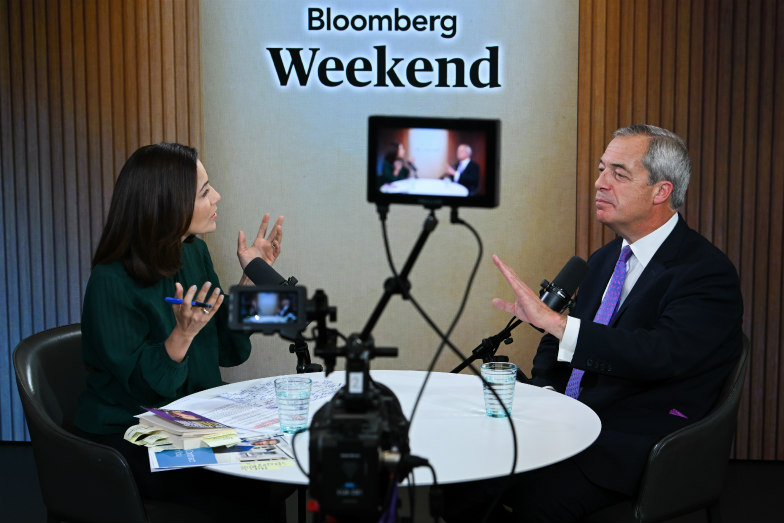 Mishal Husain and Nigel Farage
